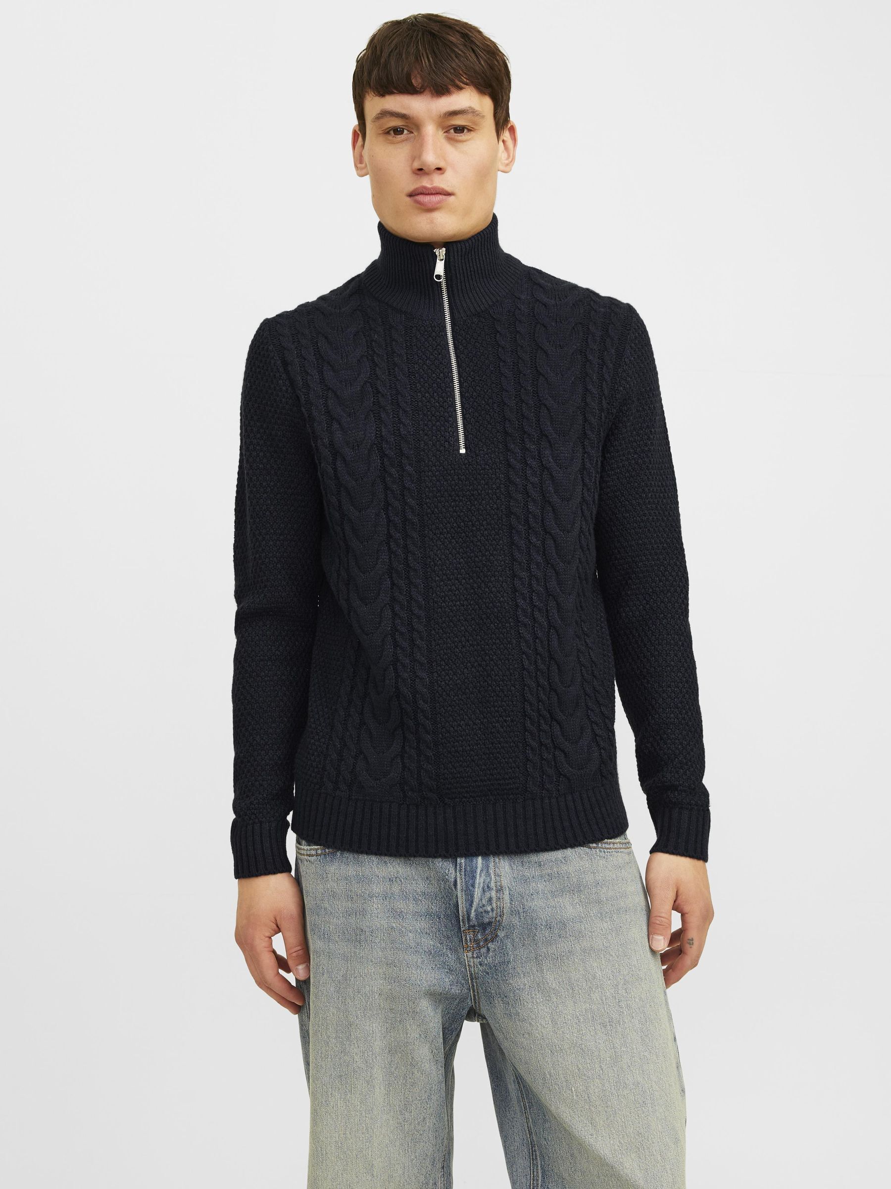 Jack & Jones Troyer »JJCRAIG KNIT HALF ZIP«, mit Zopfmuster von jack & jones