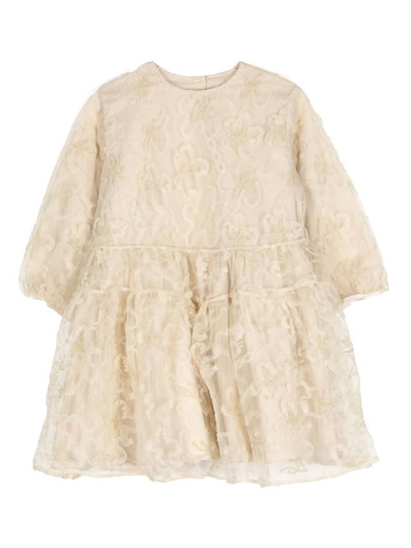 jnby by JNBY embroidered pleated dress - Neutrals von jnby by JNBY