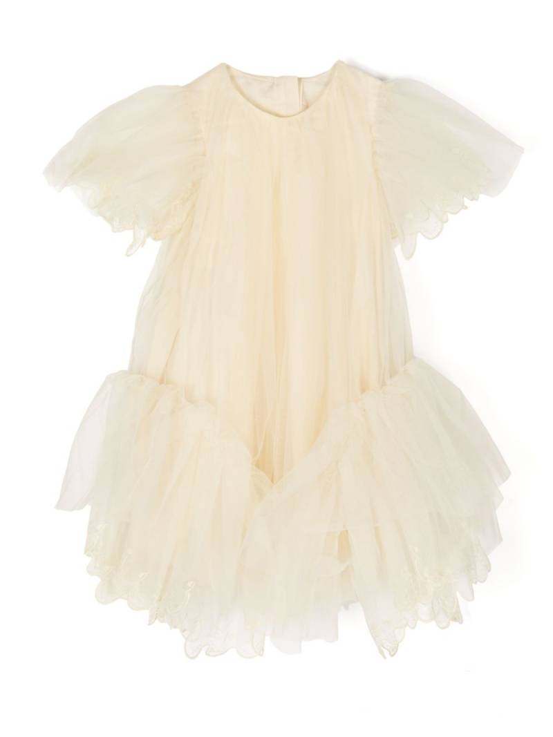 jnby by JNBY lace-trimmed tulle dress - Yellow von jnby by JNBY