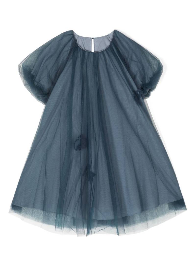 jnby by JNBY logo-patch tulle dress - Blue von jnby by JNBY