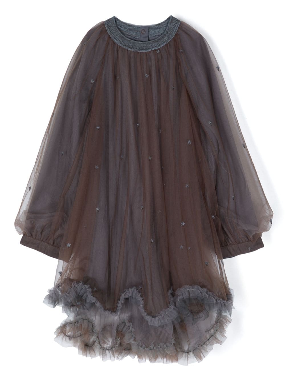 jnby by JNBY ruffled-trim tulle dress - Brown von jnby by JNBY