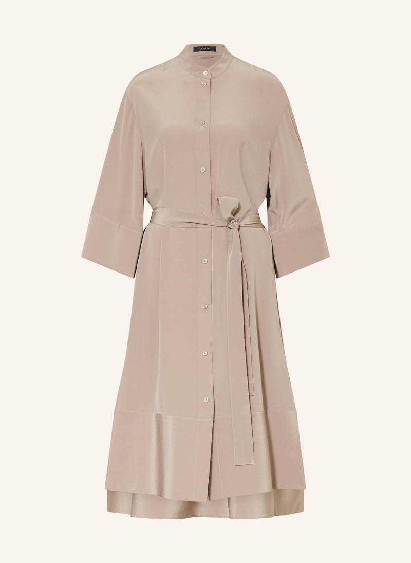 Joseph Hemdblusenkleid Darius Aus Seide Mit 3/4-Arm beige von joseph