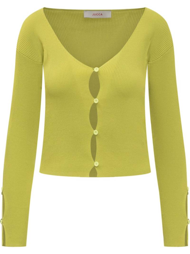 jucca approved fine-ribbed cardigan - Green von jucca approved