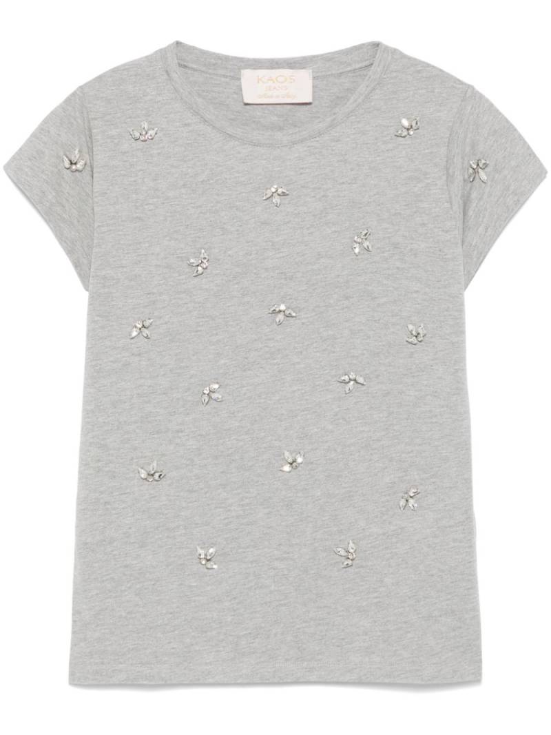 kaos crystal-embellished T-shirt - Grey von kaos