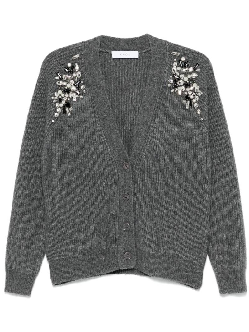 kaos crystal-embellished cardigan - Grey von kaos