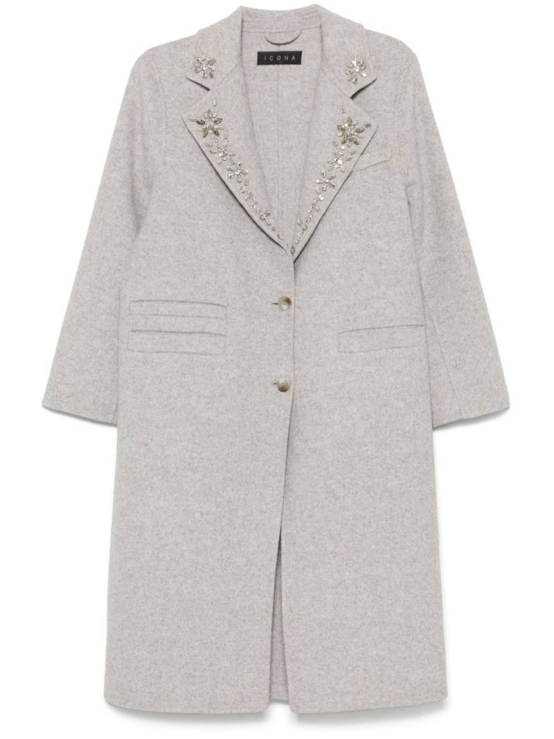 kaos crystal-embellished coat - Grey von kaos