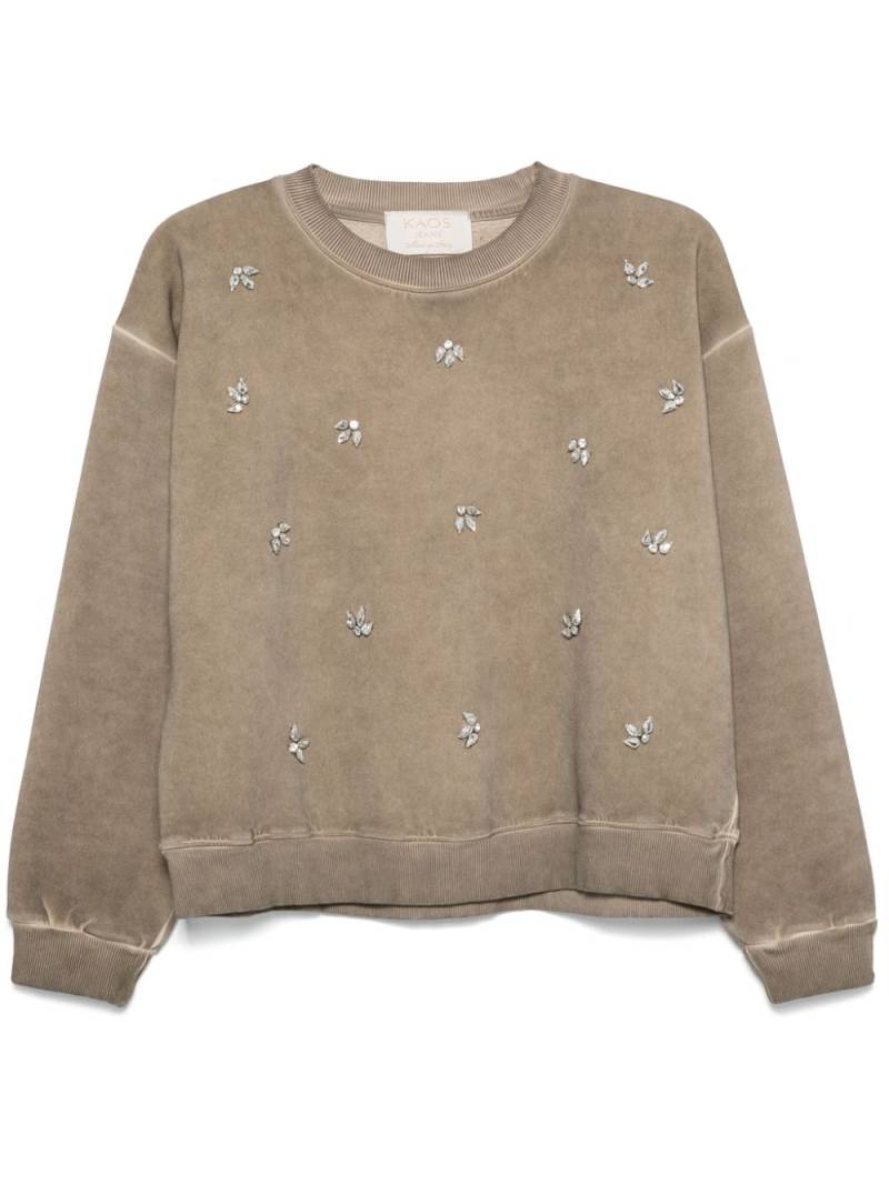 kaos crystal-embellished sweatshirt - Grey von kaos