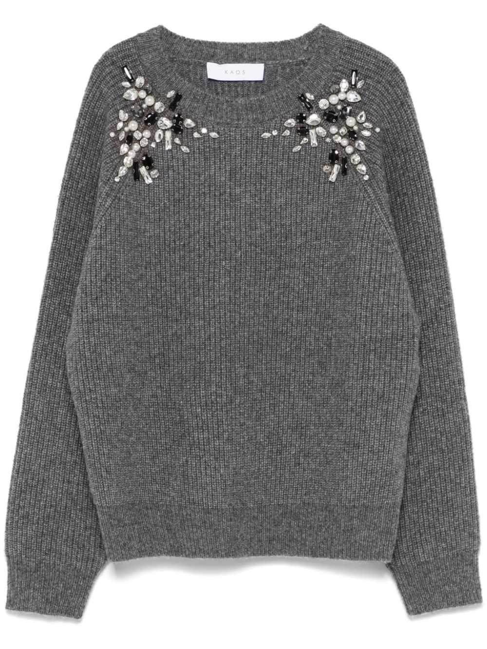 kaos glass crystal-detail sweater - Grey von kaos