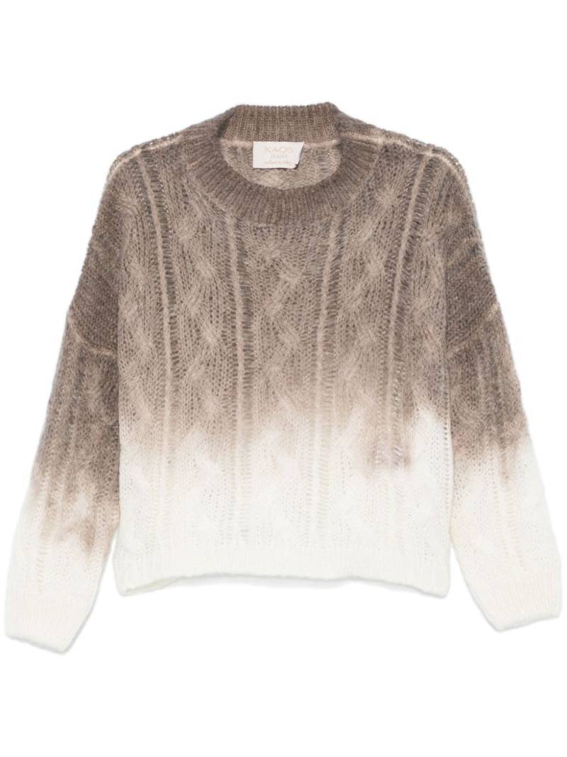 kaos ombré-effect sweater - Brown von kaos