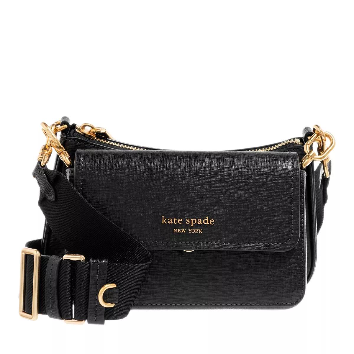 Kate Spade New York Umhängetasche - Double Up Saffiano Leather Double Up Crossbody - Gr. unisize - in Schwarz - für Damen von kate spade new york