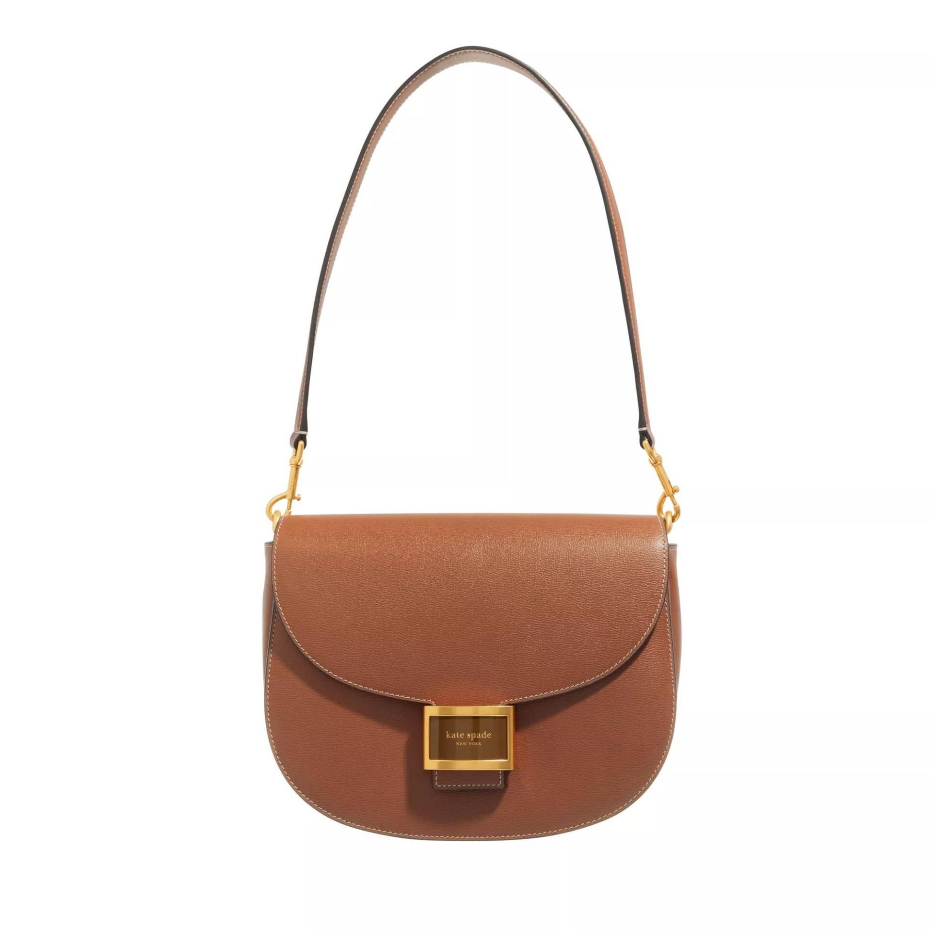 Kate Spade New York Umhängetasche - Katy Textured Leather Convertible Saddle Bag - Gr. unisize - in Braun - für Damen von kate spade new york