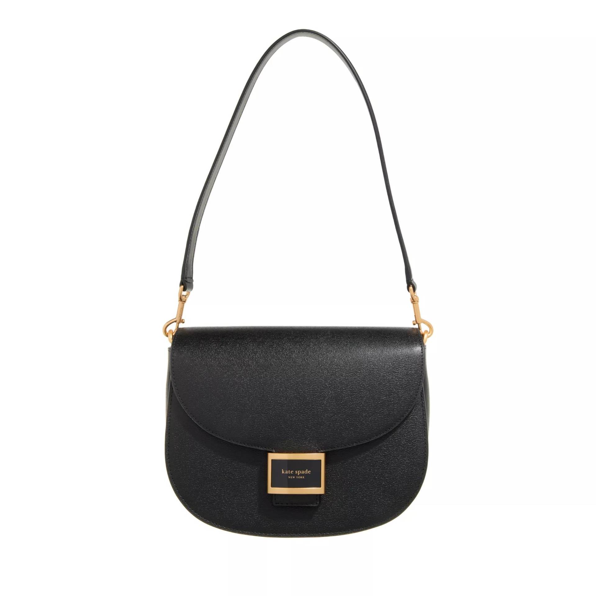 Kate Spade New York Umhängetasche - Katy Textured Leather Convertible Saddle Bag - Gr. unisize - in Schwarz - für Damen von kate spade new york