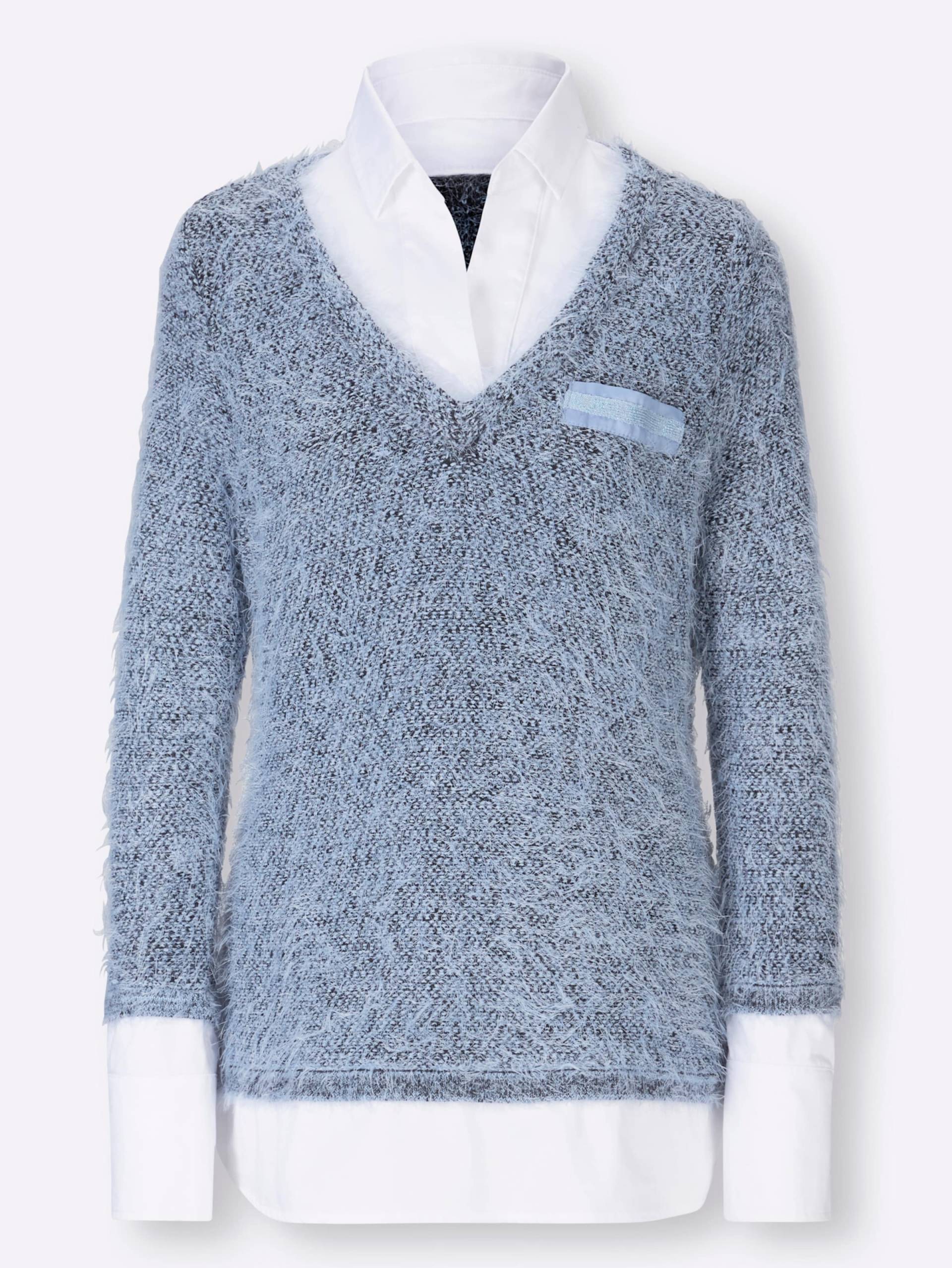 2-in-1-Pullover in bleu von heine