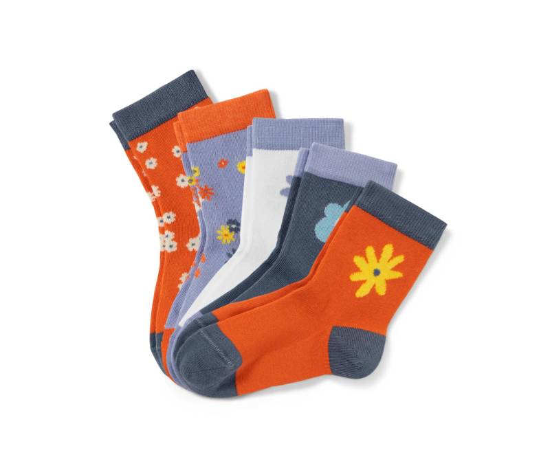 5 Paar Kinder-Socken, Blumen