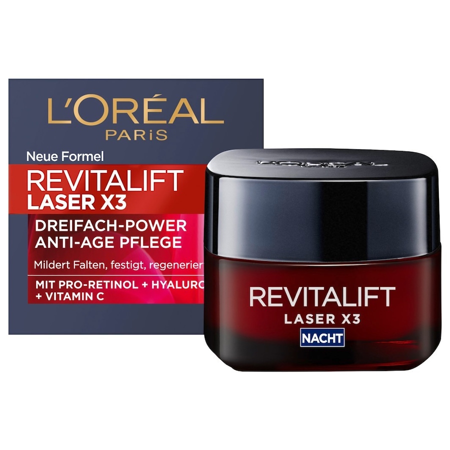 L’Oréal Paris Revitalift L’Oréal Paris Revitalift Laser X3 Dreifach-Power Anti-Age Nachtpflege mit Pro-Retinol + Hyaluronsäure + Vitamin C antiaging_pflege 50.0 ml von L’Oréal Paris