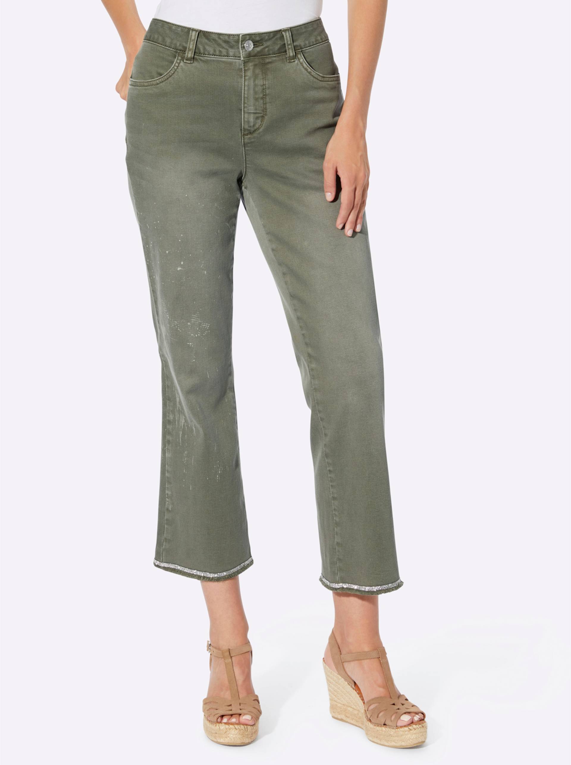 7/8-Jeans in khaki-denim von heine