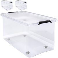 Aufbewahrungsbox 2er-Set Transparent 60x40x35cm 60L von Deuba®