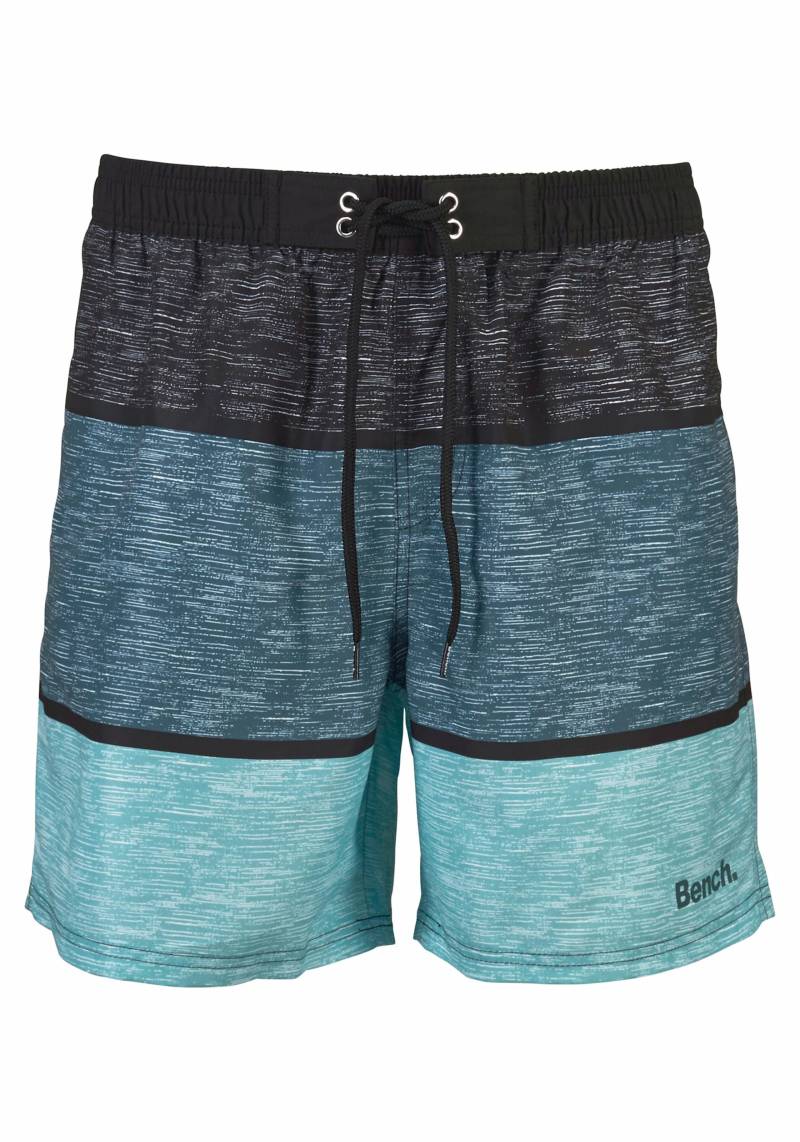 Badeshorts in schwarz-blau-hellblau von Bench.