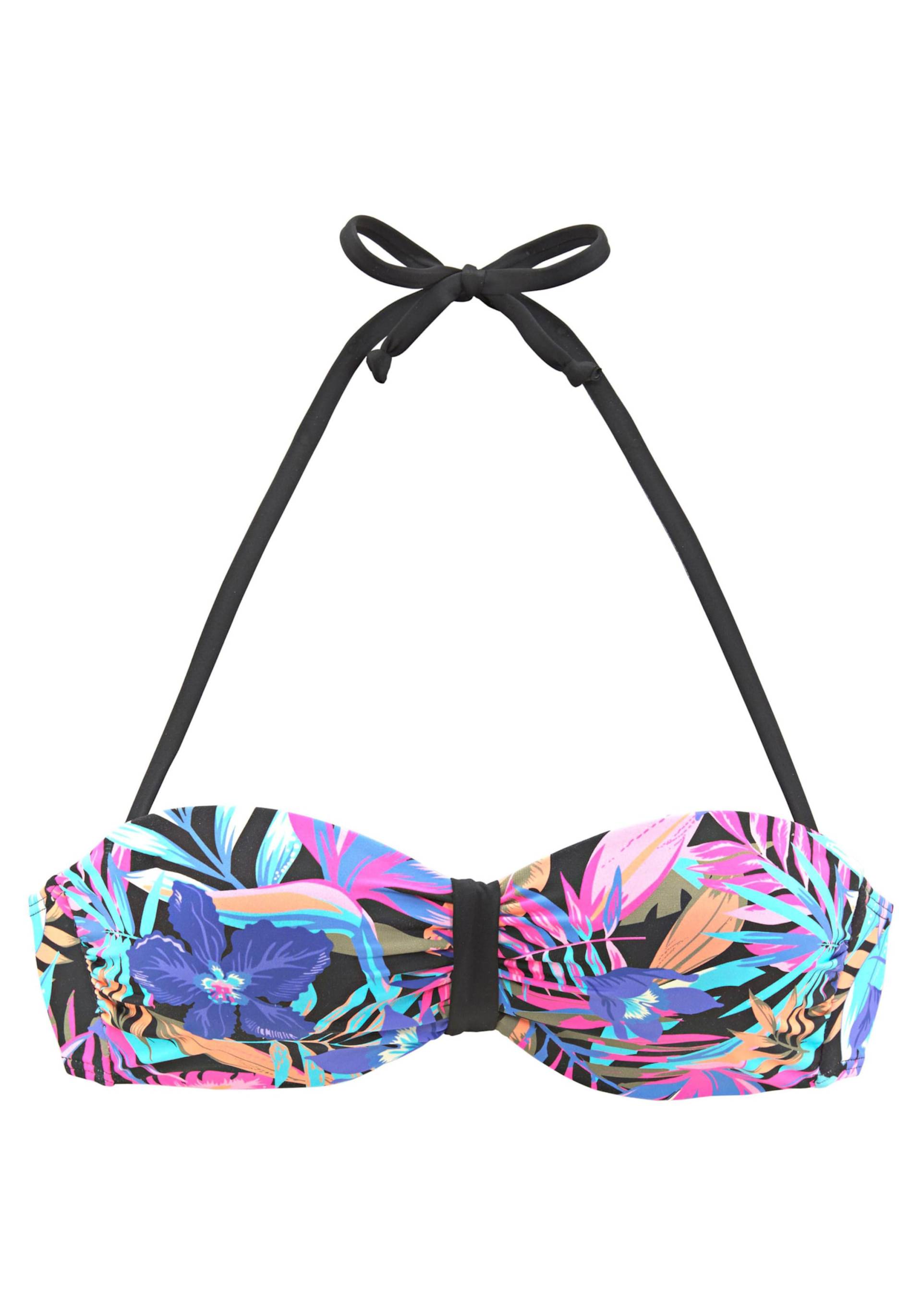 Bandeau-Bikini-Top in schwarz-bedruckt von Bench.