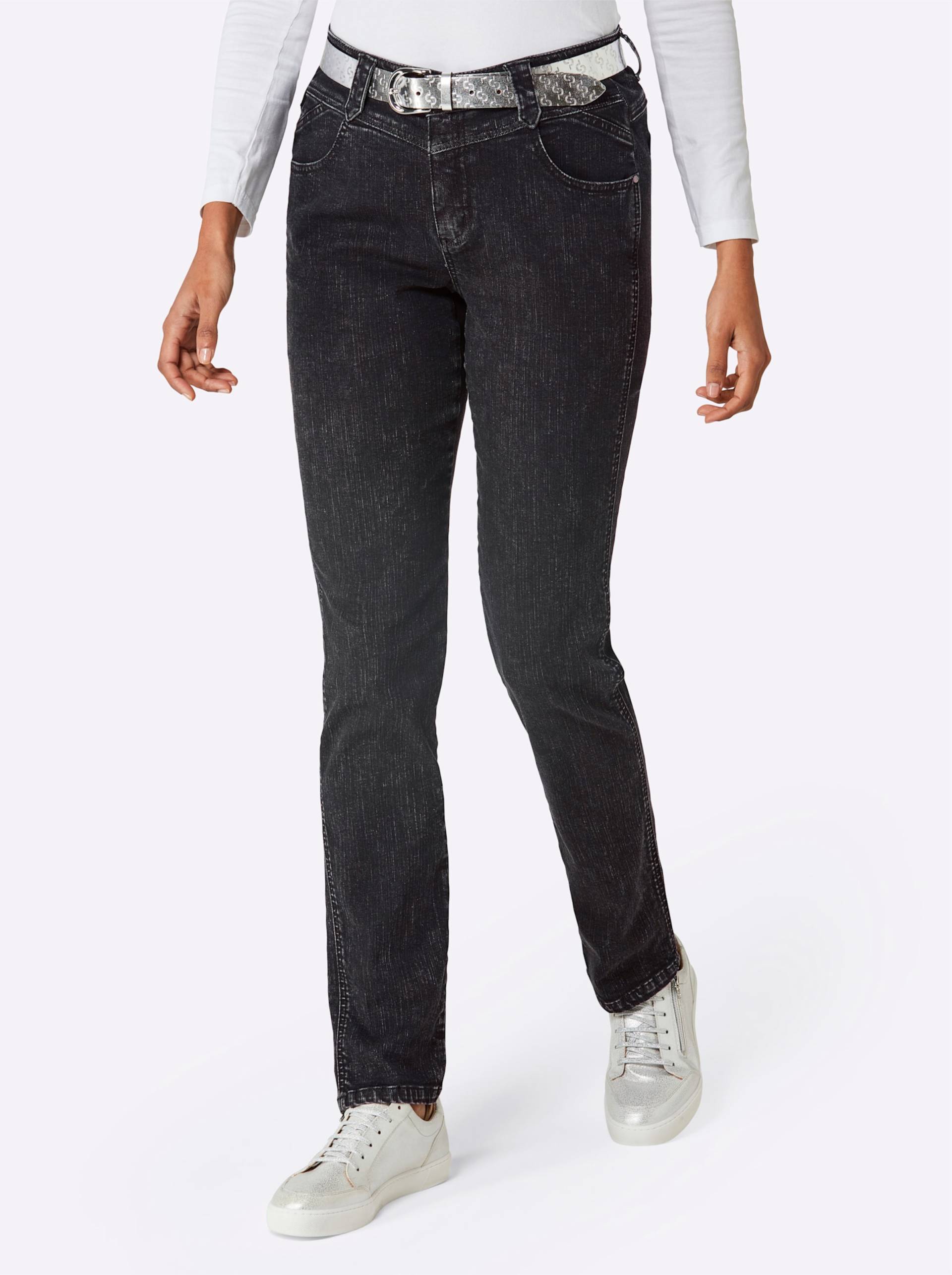 Baumwoll-Modal-Jeans in black denim von CREATION L PREMIUM