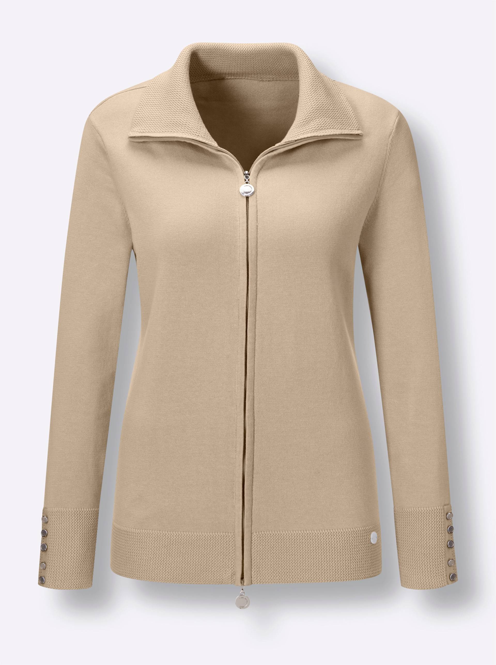 Baumwoll-Strickjacke in beige von CREATION L PREMIUM