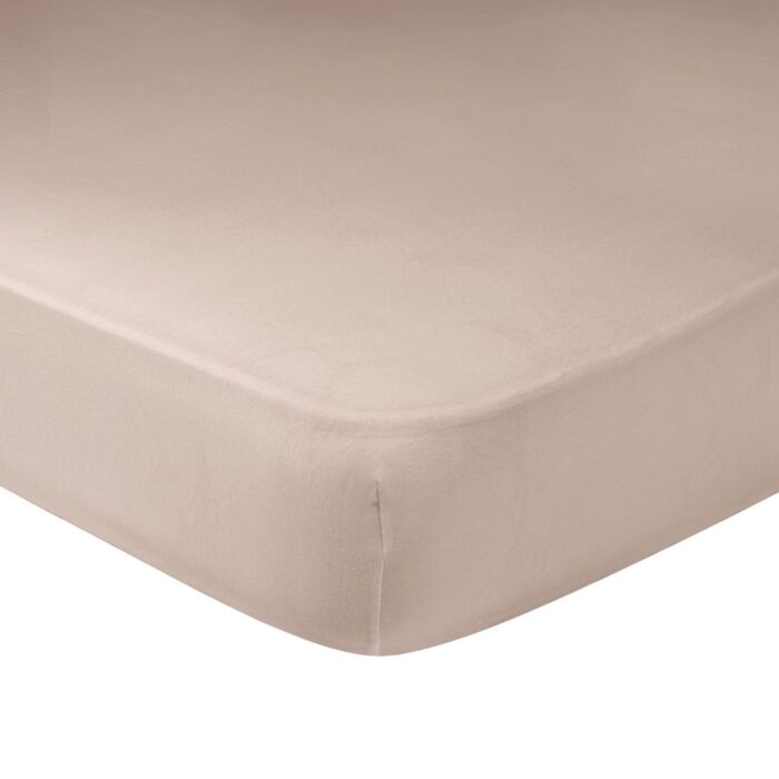 Bio-Fixleintuch-Jersey, taupe, 140–160x200 cm von Living Home