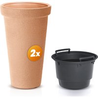 Blumentopf 2er-Set Terrakotta 63x40cm von Casaria®