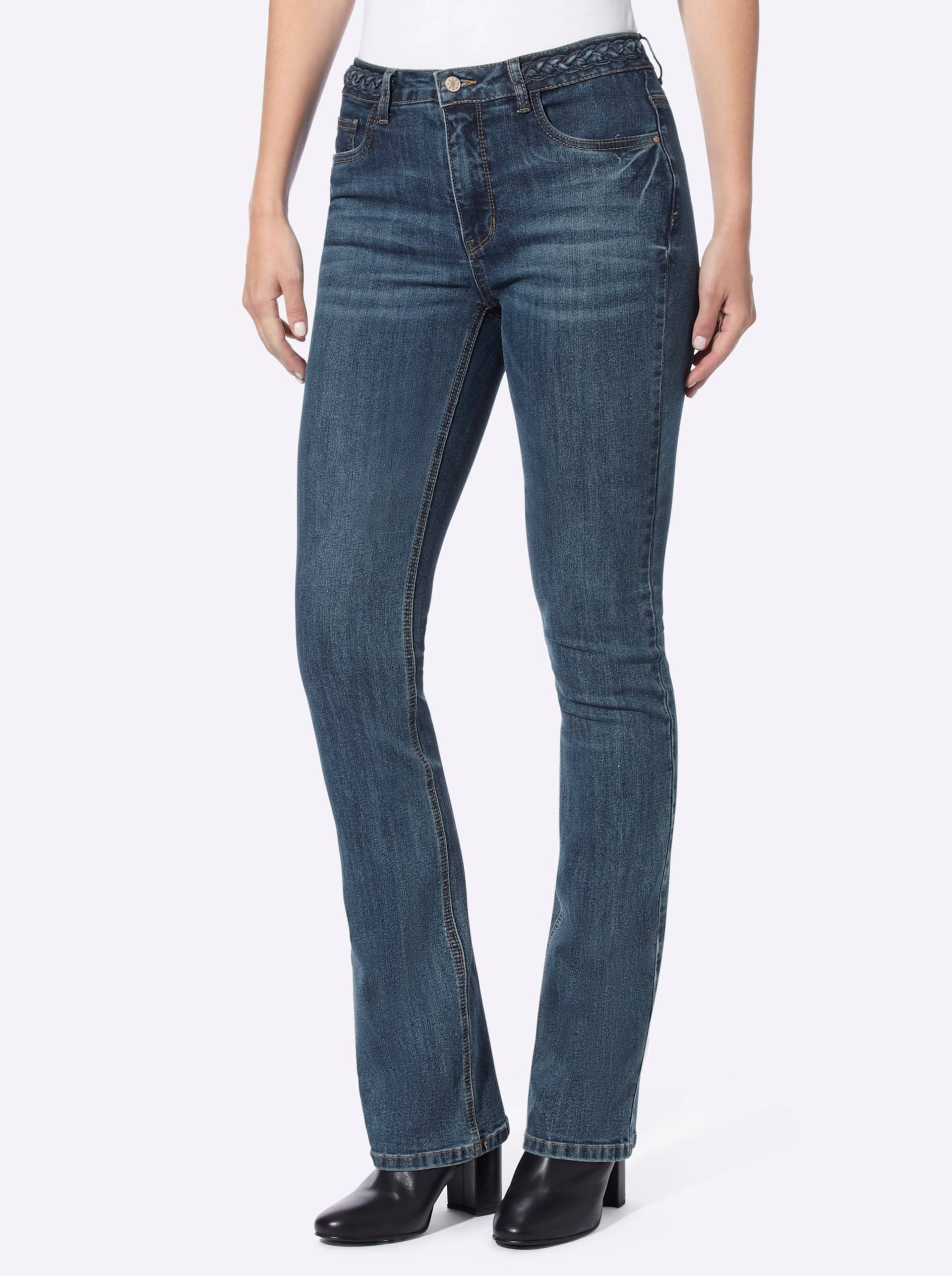 Bootcut-Jeans in blue-stone-washed von heine