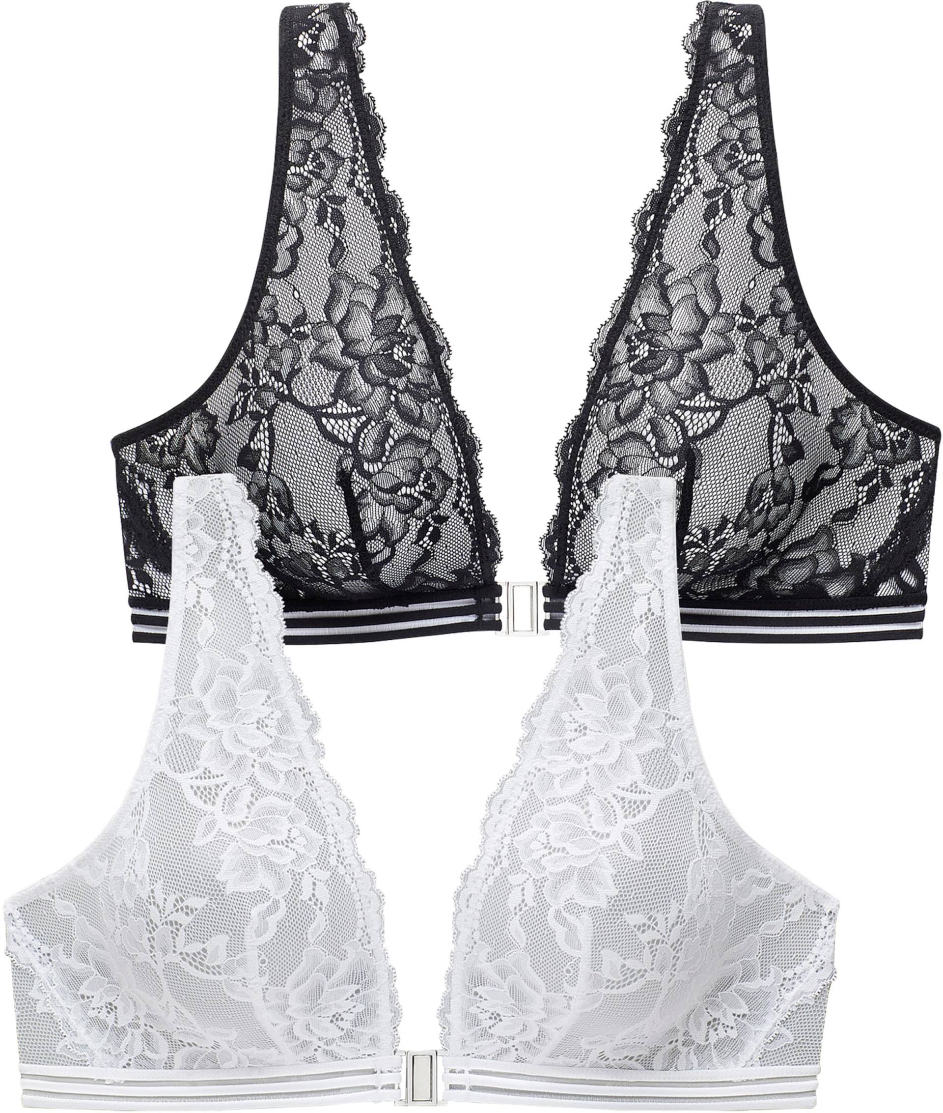 Bralette-BH in weiss+schwarz von petite fleur