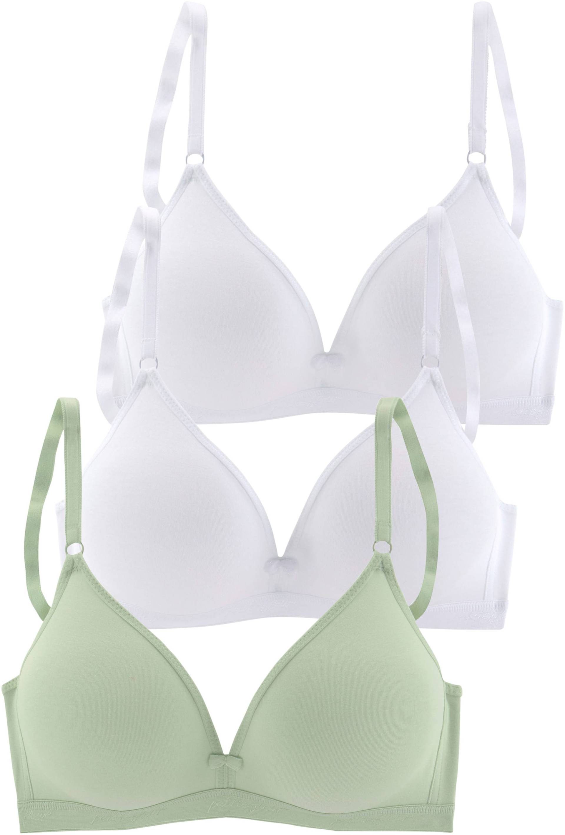 Bralette-BH in 2xweiss+1xmint von petite fleur