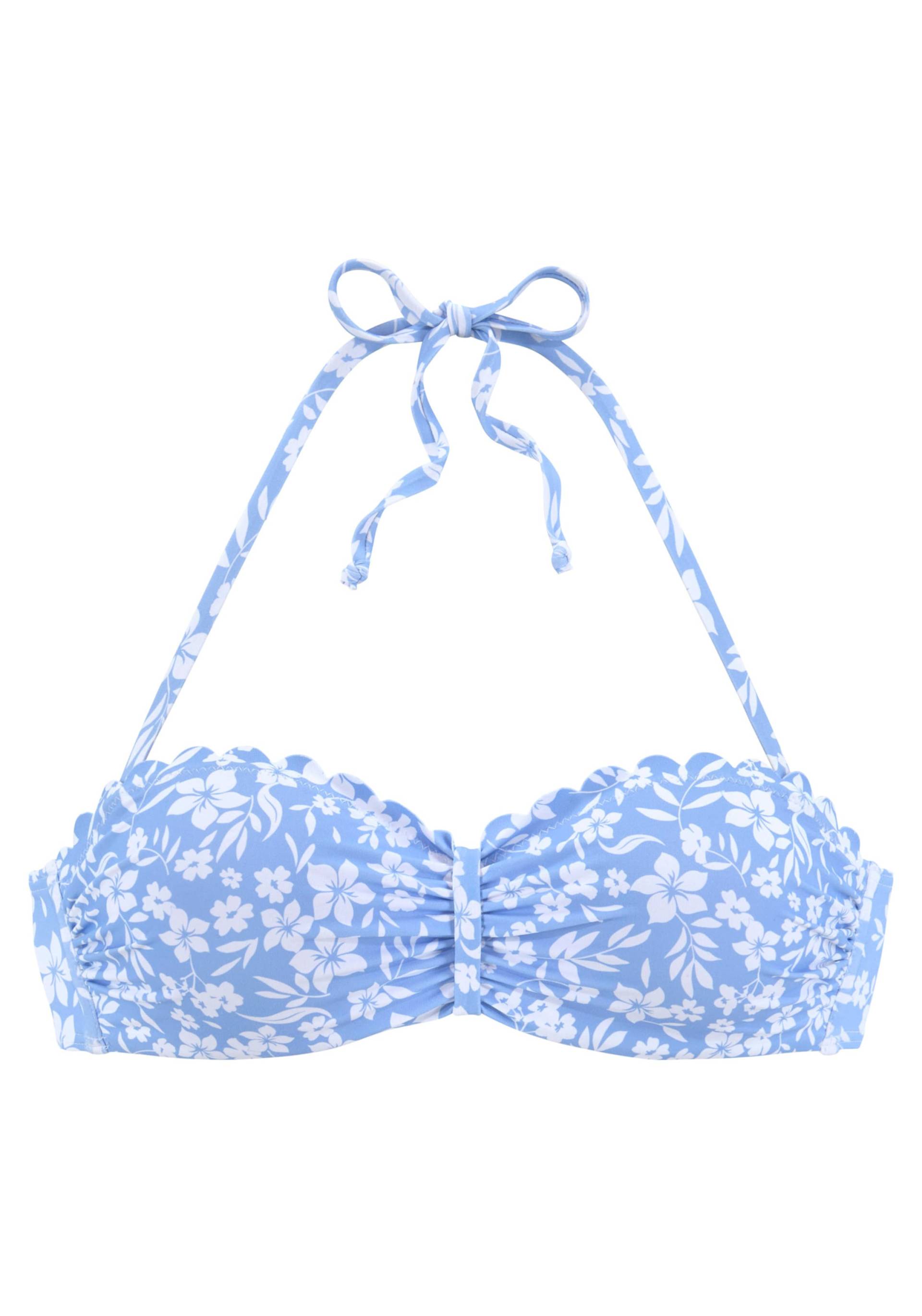 Bügel-Bandeau-Bikini-Top in himmelblau-weiss von Vivance