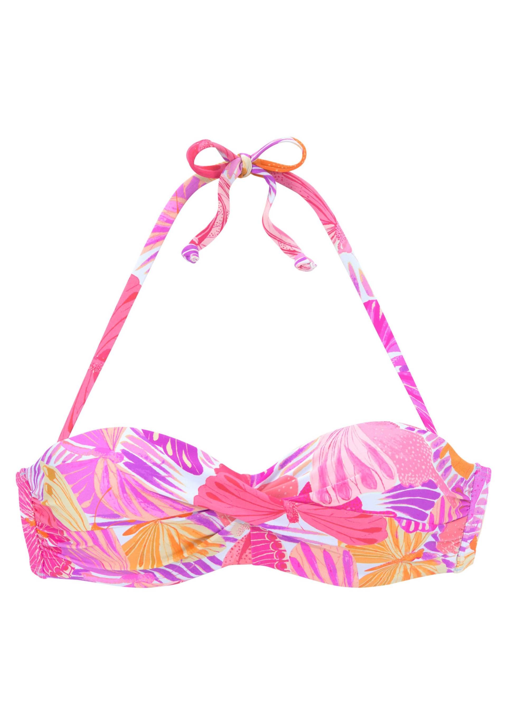 Bügel-Bandeau-Bikini-Top in lila-orange von Sunseeker