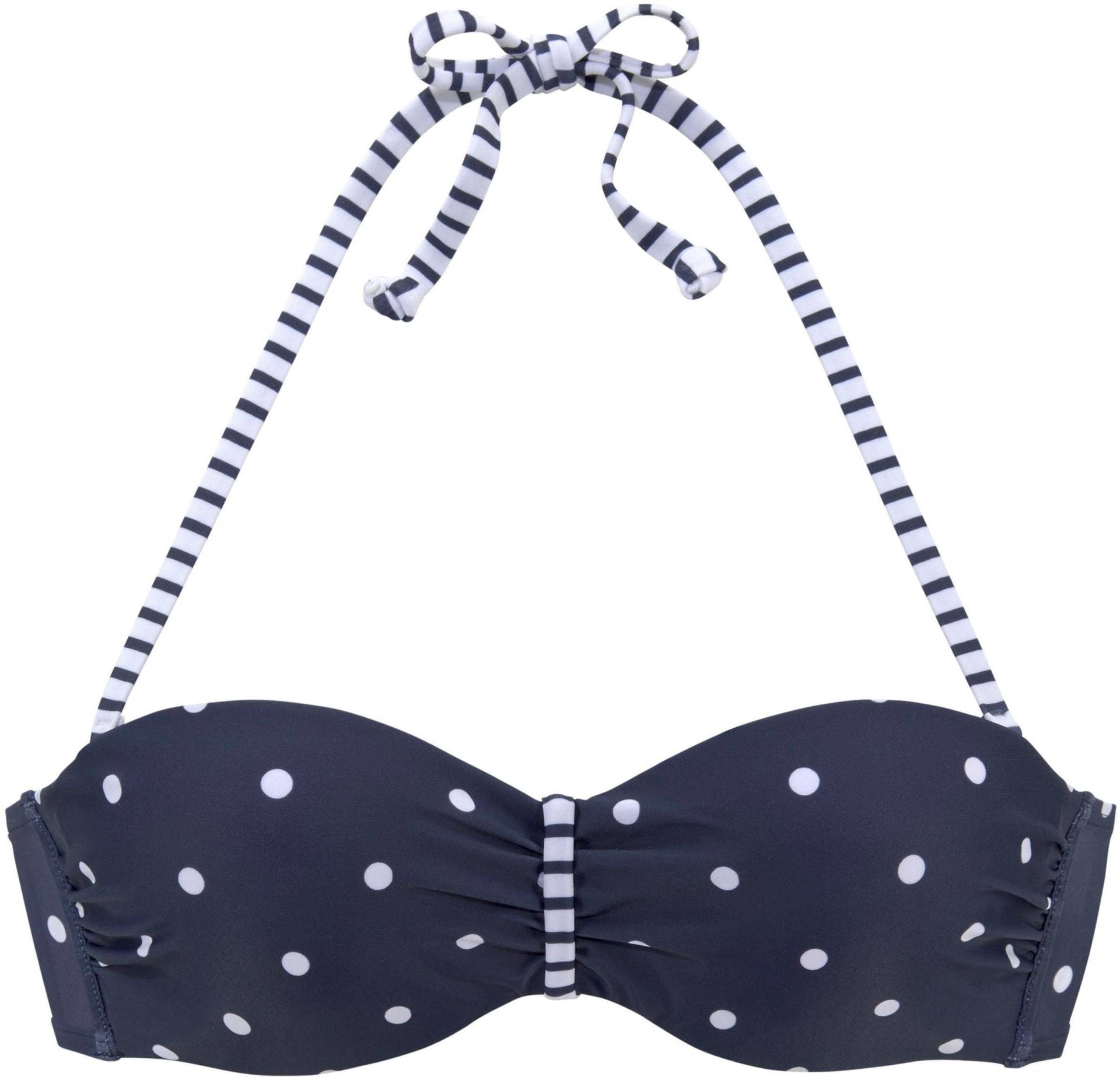 Bügel-Bandeau-Bikini-Top in marine-weiss von s.Oliver