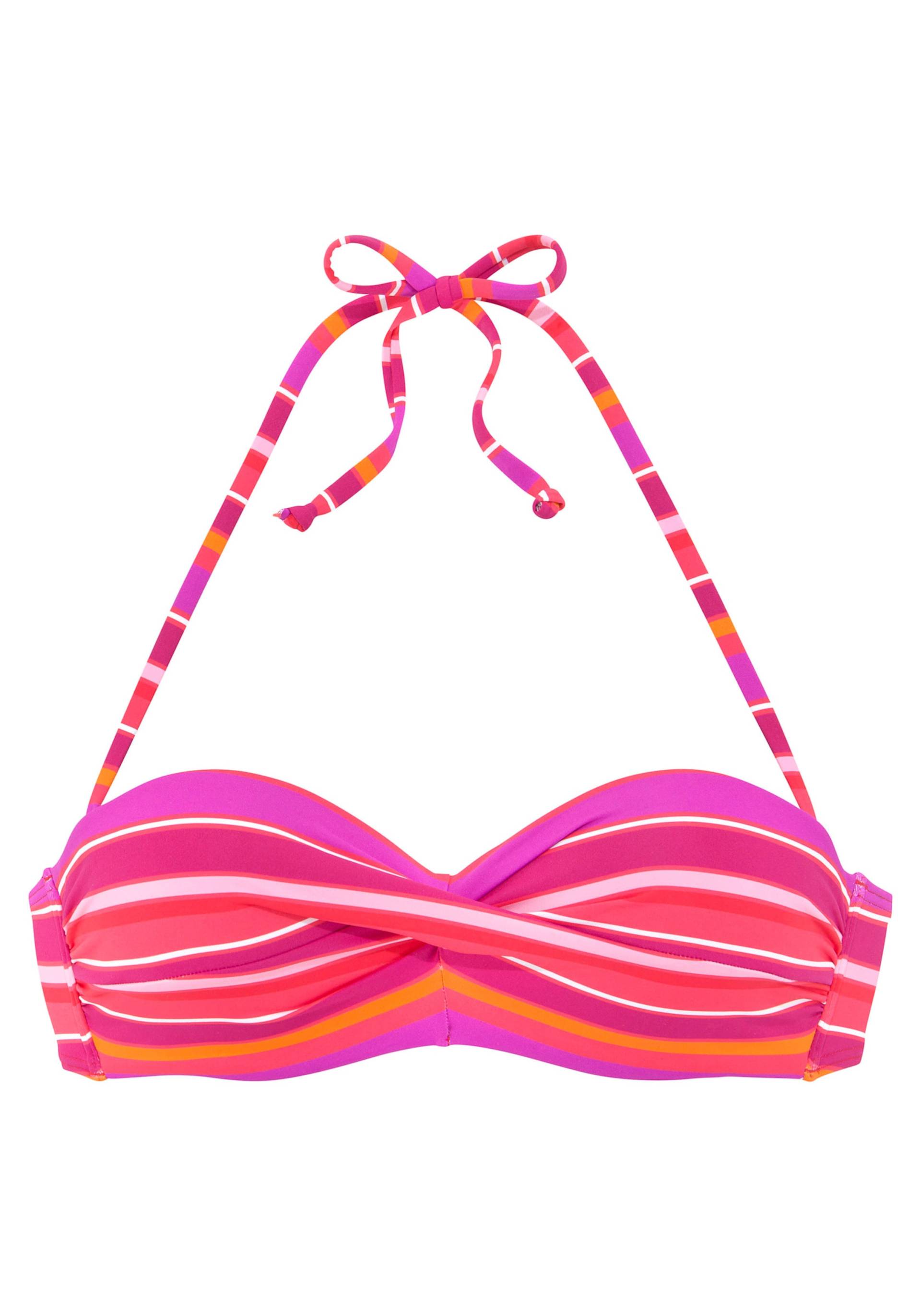 Bügel-Bandeau-Bikini-Top in pink bedruckt von s.Oliver