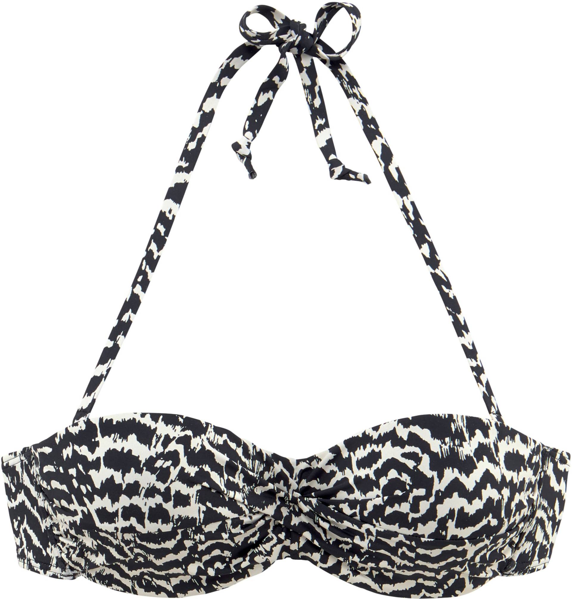 Bügel-Bandeau-Bikini-Top in schwarz-creme von LASCANA