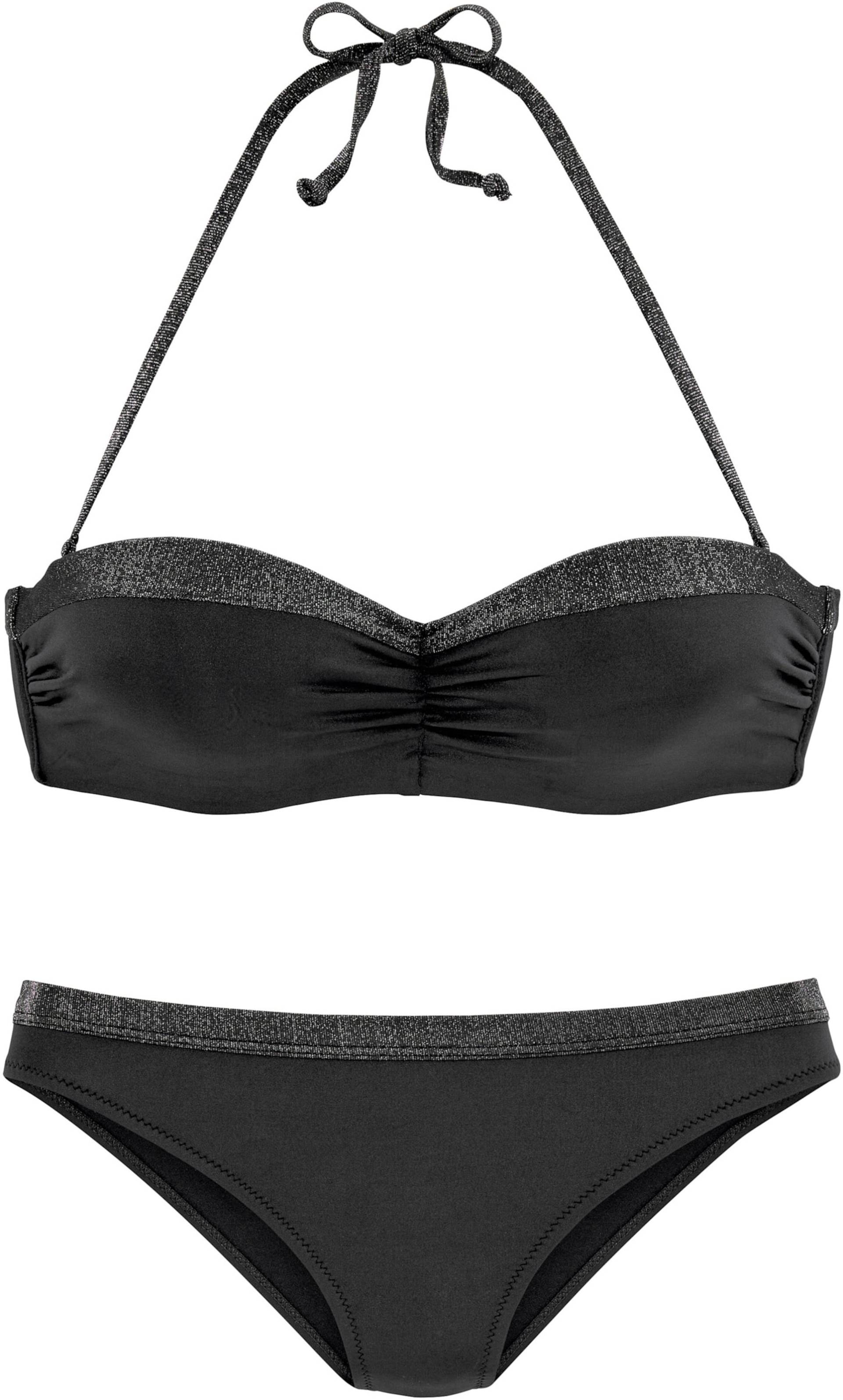 Bügel-Bandeau-Bikini in schwarz von JETTE