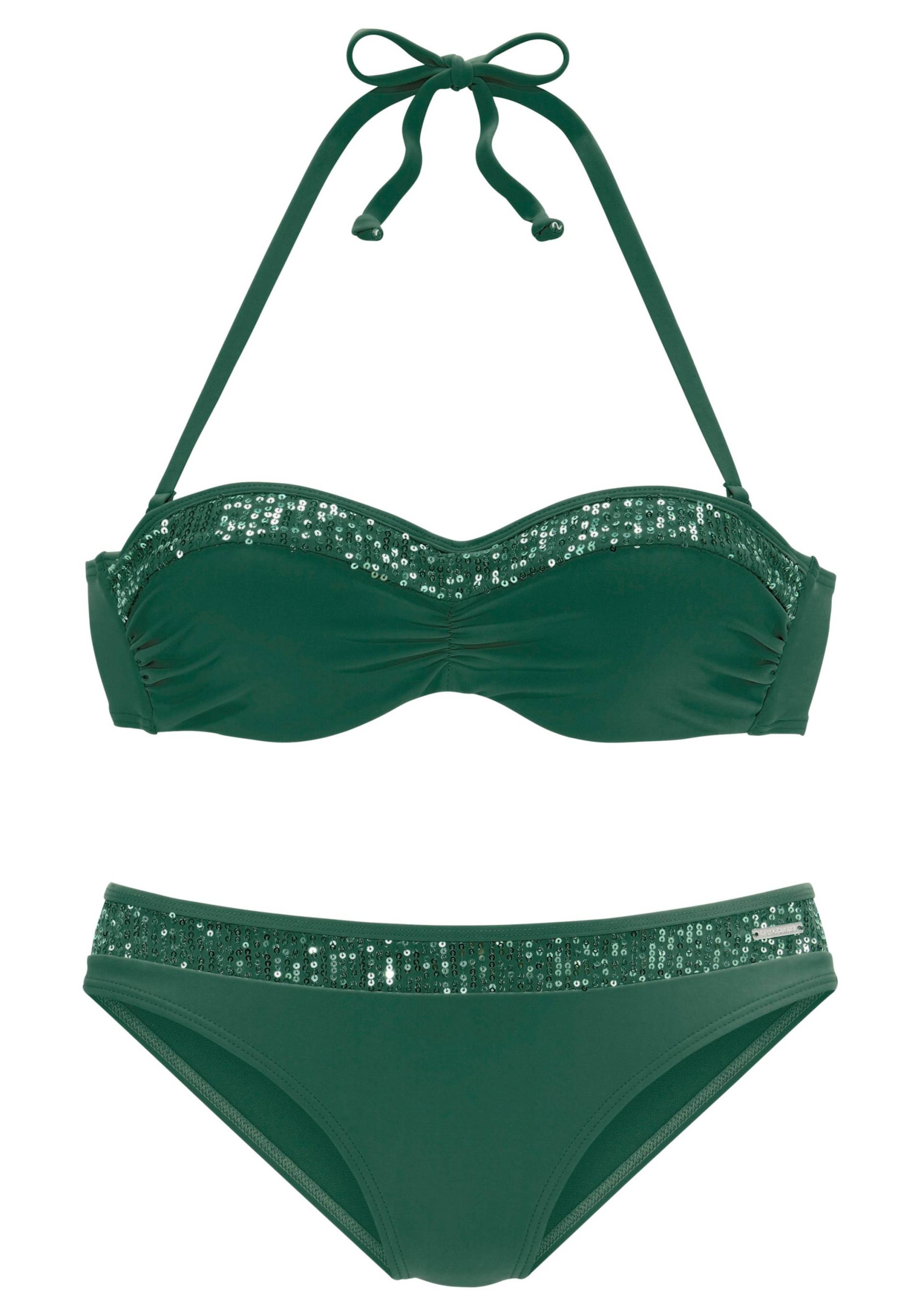 Bügel-Bandeau-Bikini in smaragd von Bruno Banani