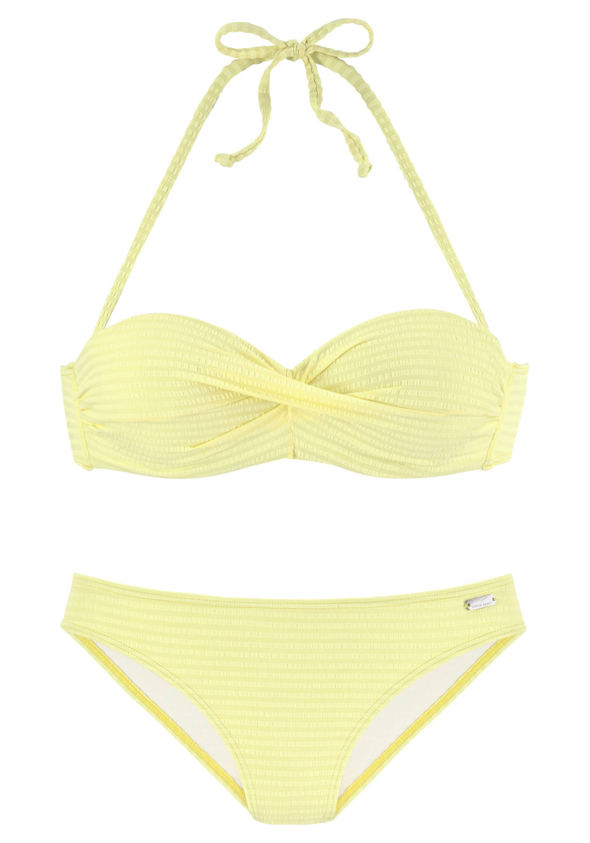 Bügel-Bandeau-Bikini in zitrone von Venice Beach