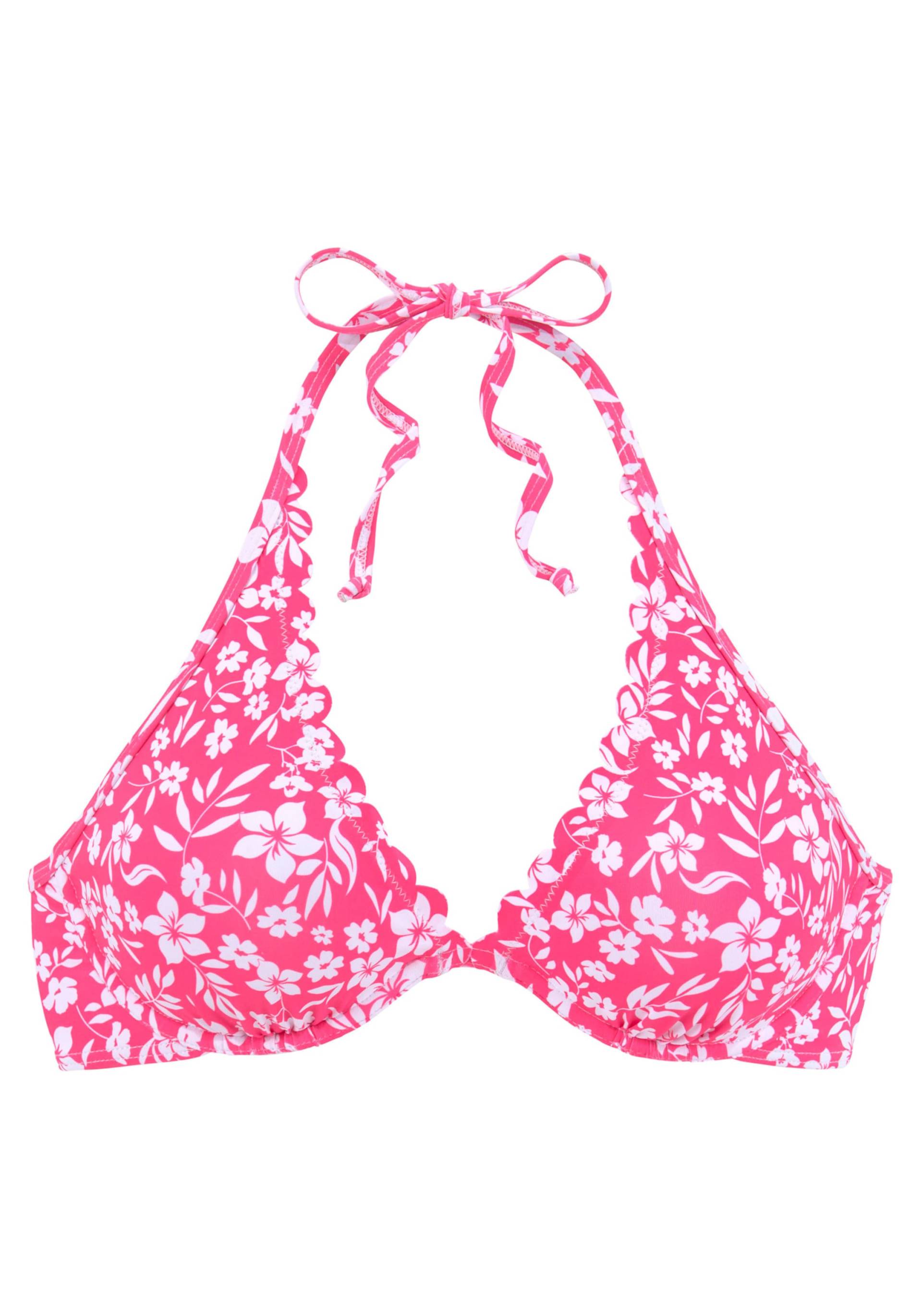 Bügel-Bikini-Top in neonpink-weiss von Vivance