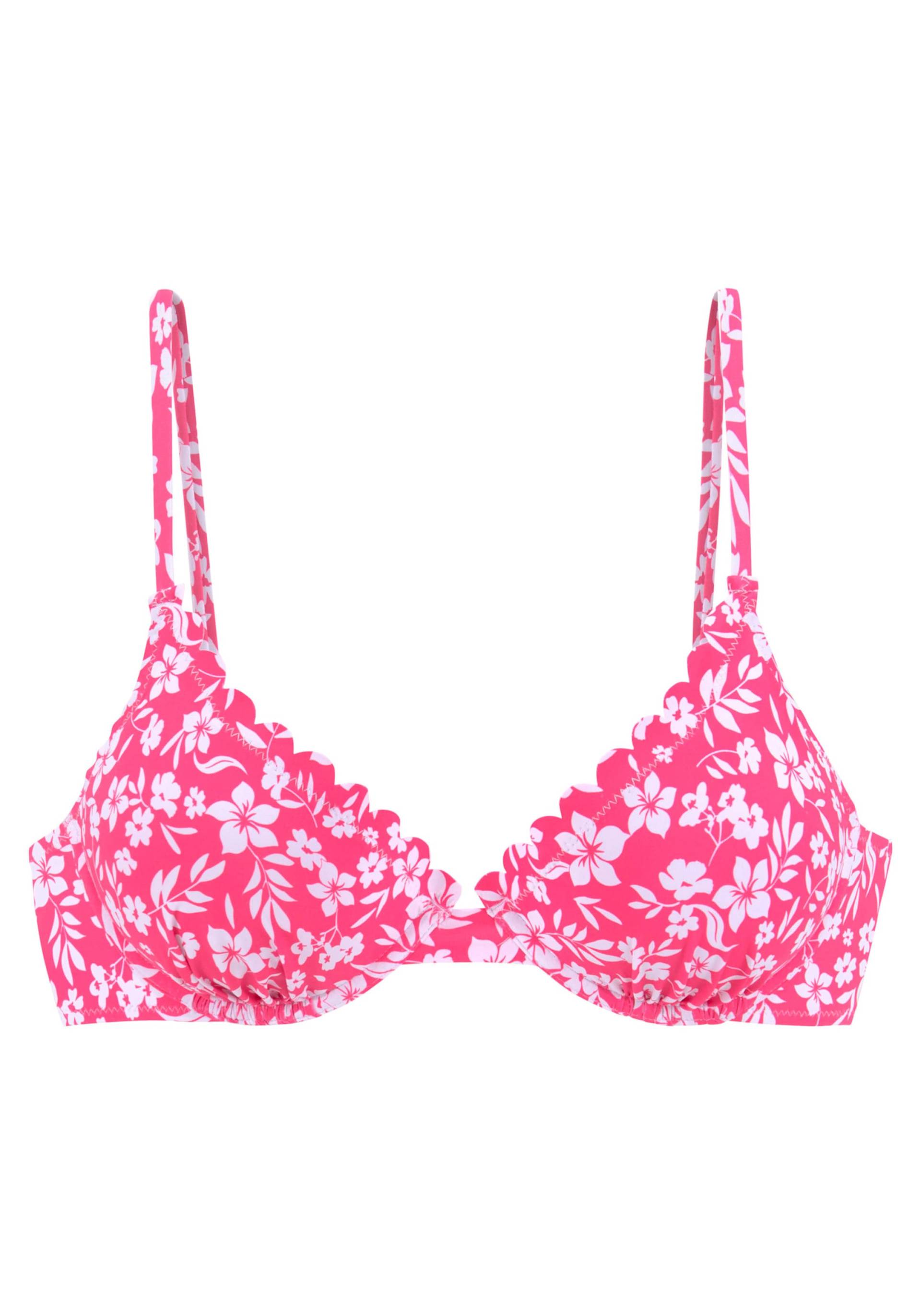 Bügel-Bikini-Top in neonpink-weiss von Vivance