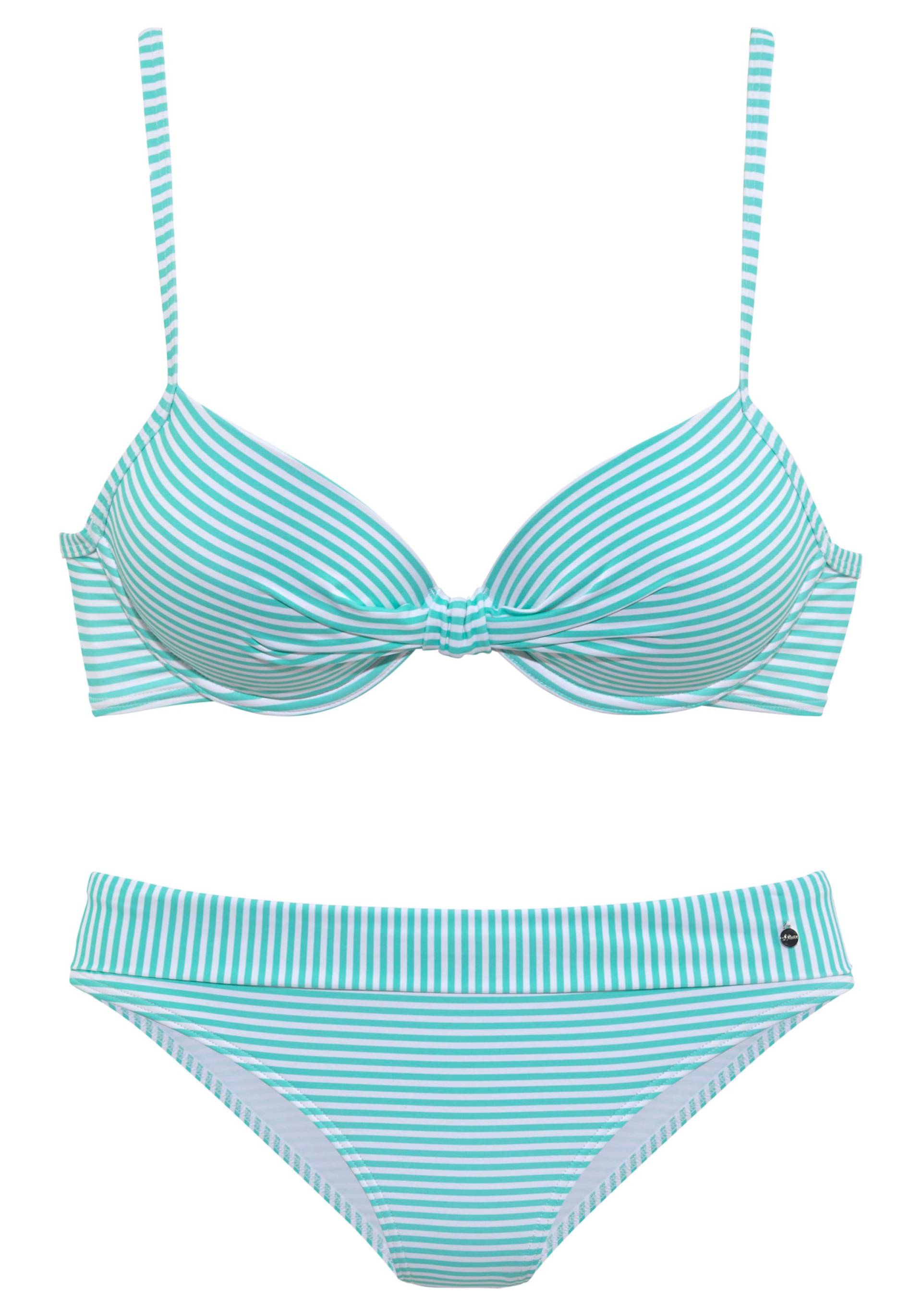 Bügel-Bikini in mint-weiss von s.Oliver