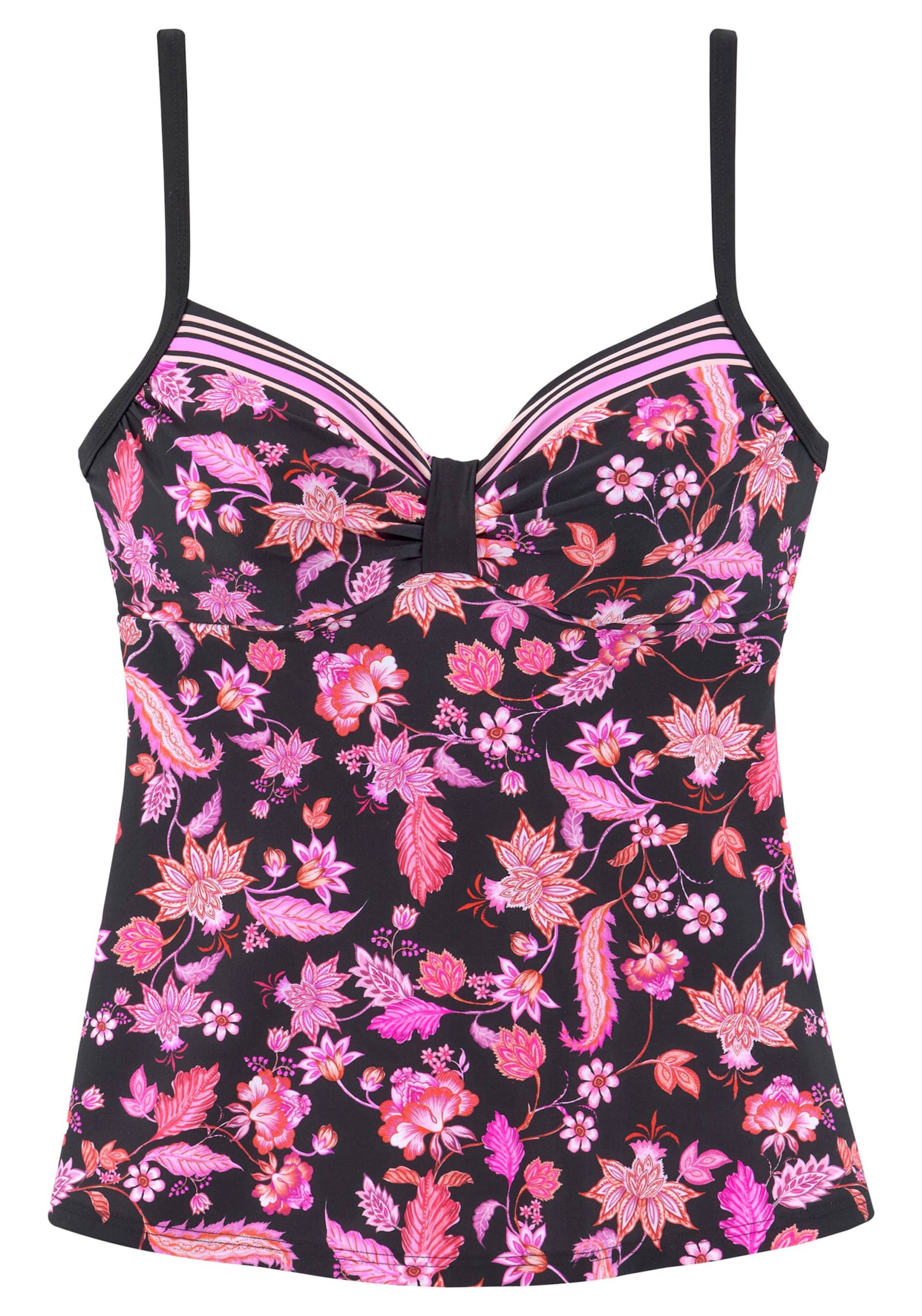 Bügel-Tankini-Top in schwarz-pink von LASCANA