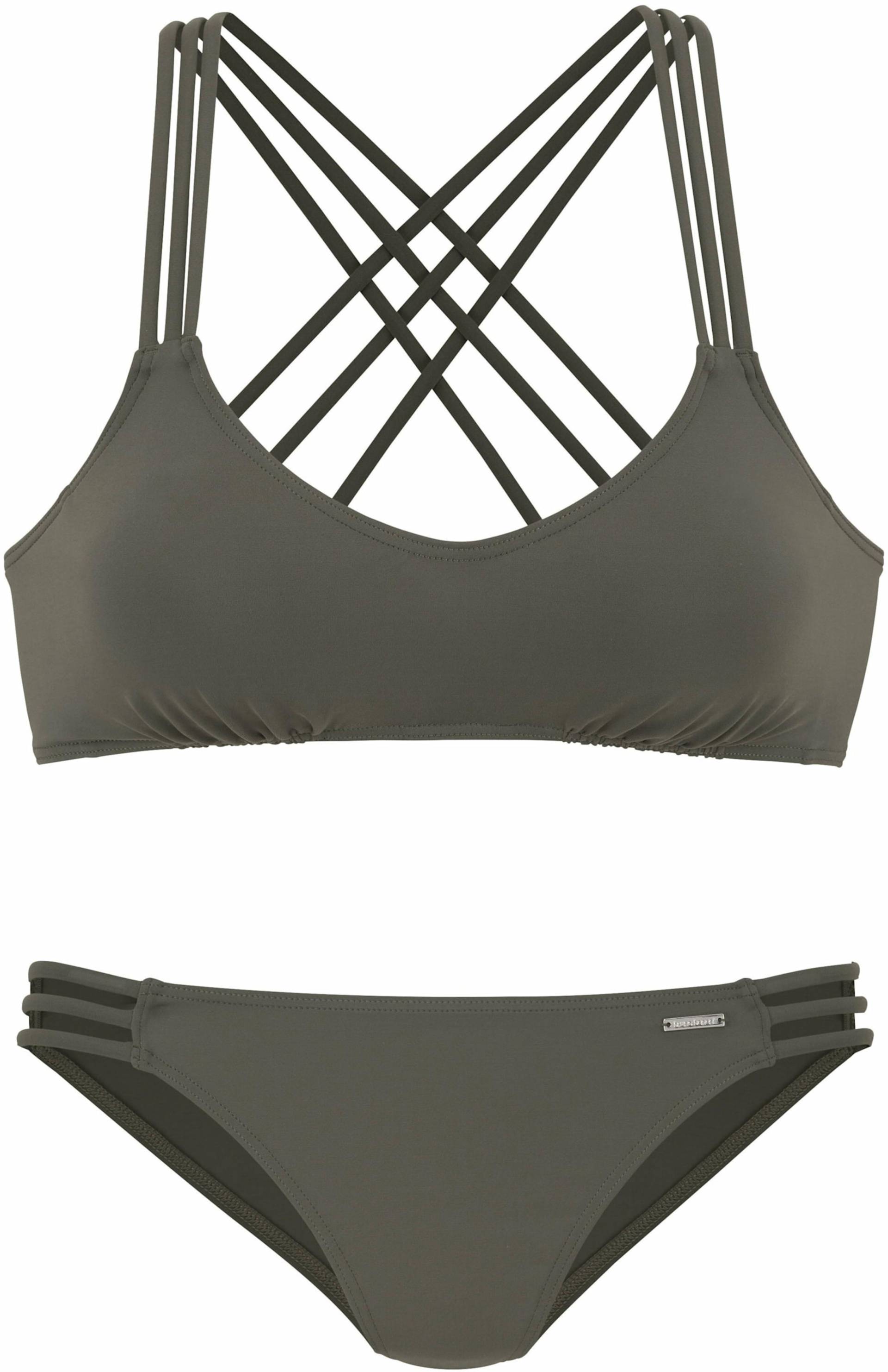 Bustier-Bikini in oliv von Bruno Banani