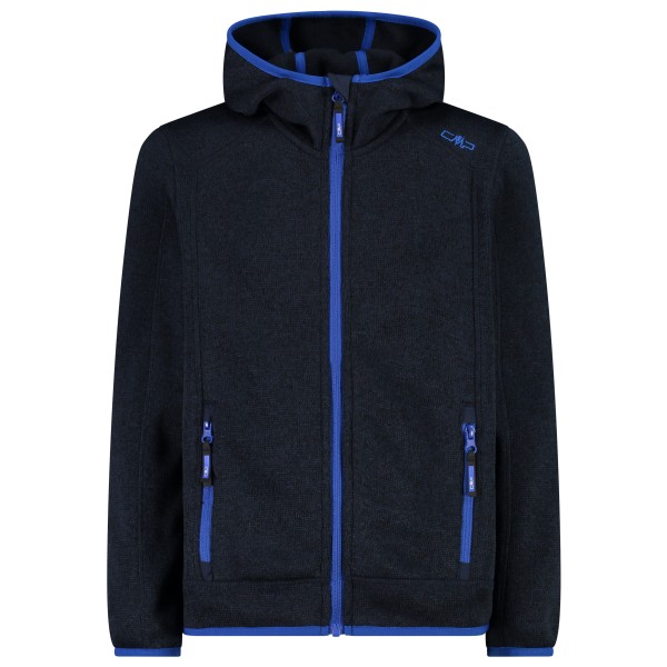 CMP - Boy's Jacket Fix Hood Jacquard Knitted - Fleecejacke Gr 116;140;152;164;176 blau;blau/türkis;grau;rosa;schwarz von CMP