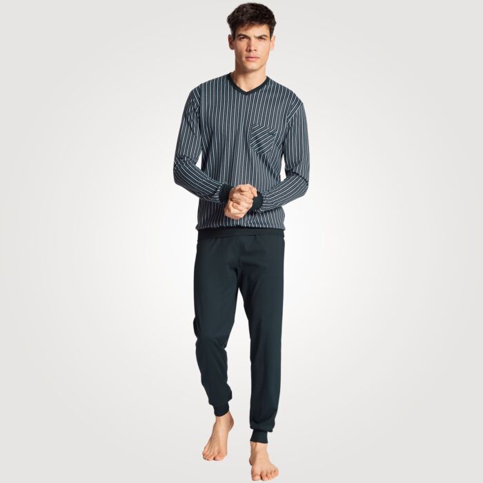 Calida Herren Pyjama, blau von Calida