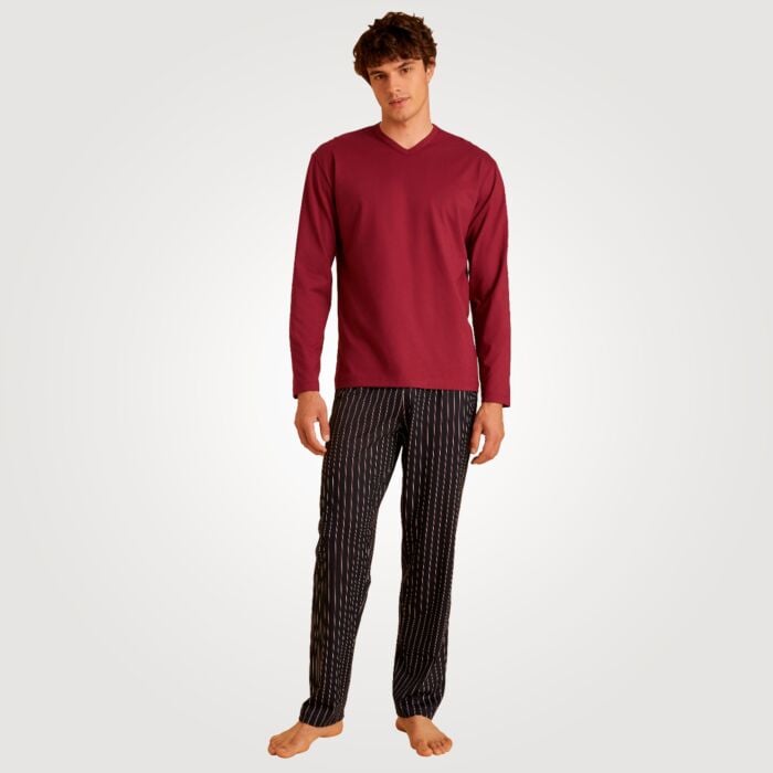 Calida Herren Pyjama, bordeaux von Calida