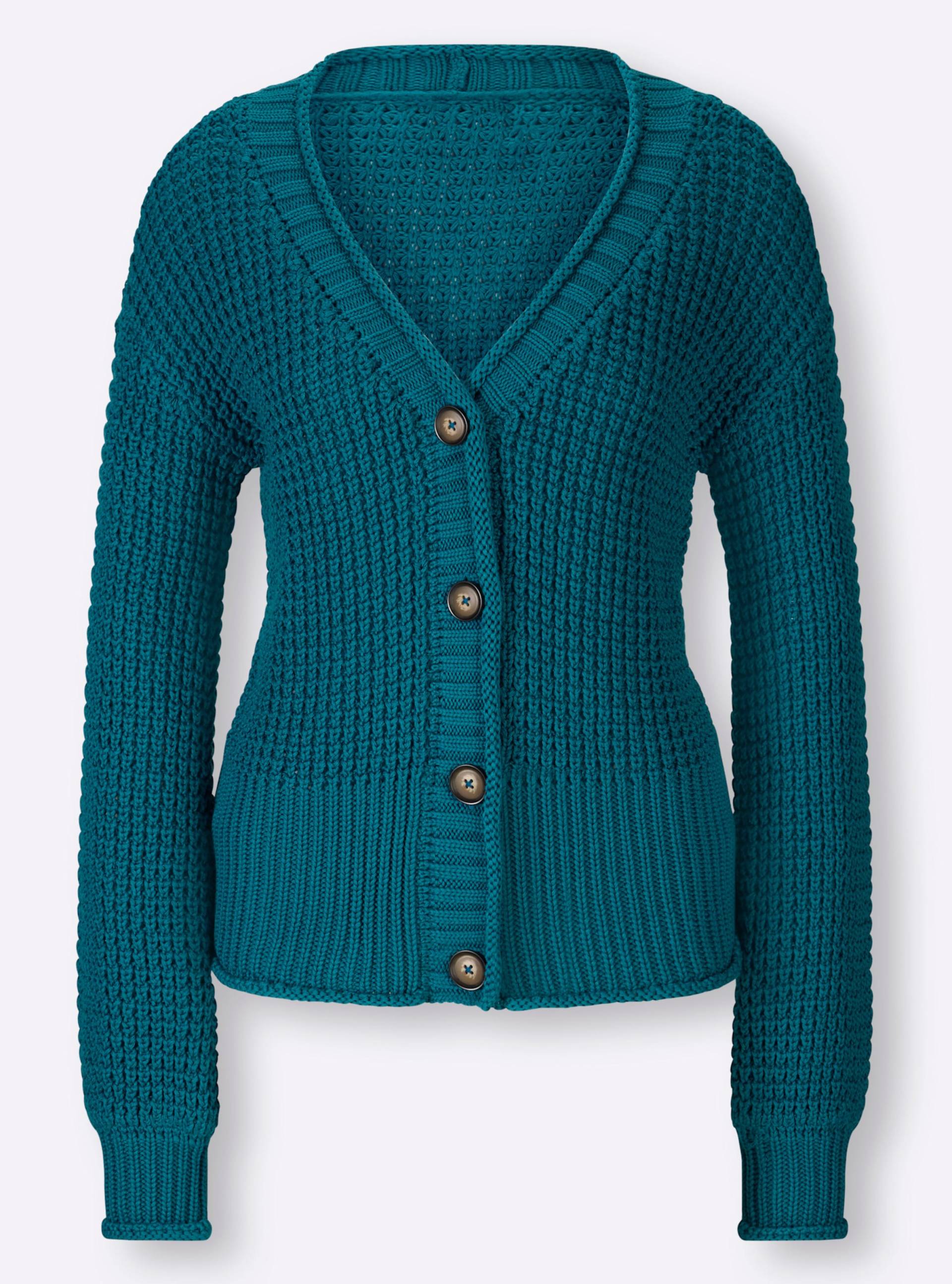 Cardigan in aquapetrol von heine