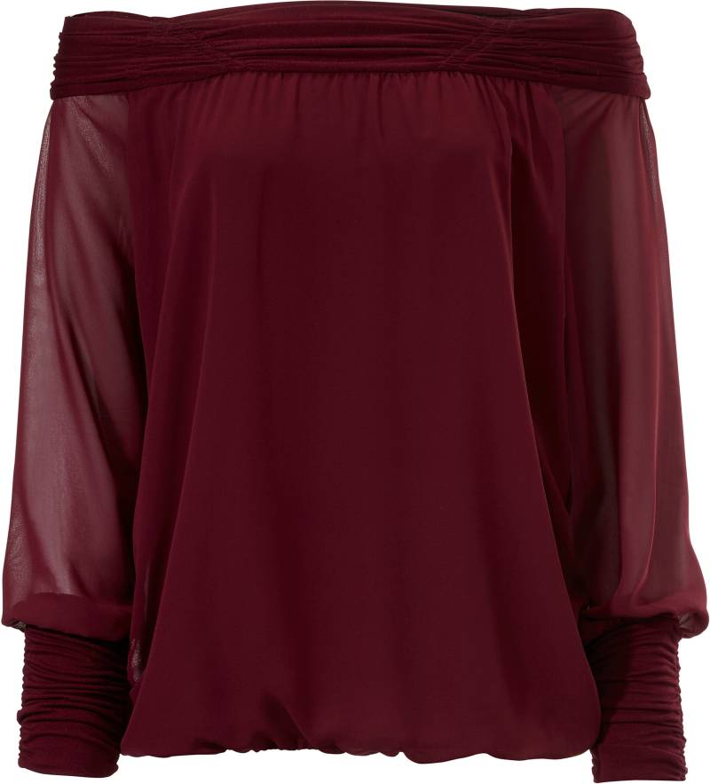 Carmenbluse in bordeaux von heine