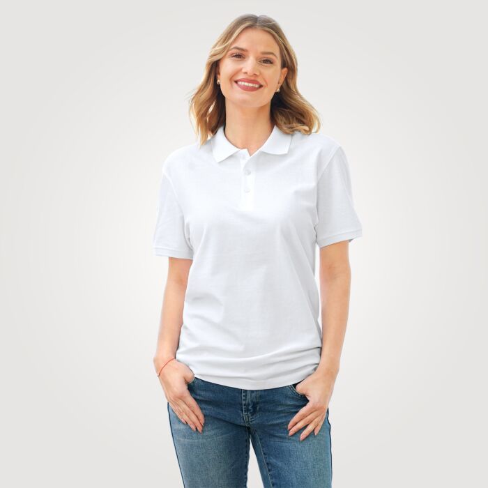 Clique Poloshirt Unisex, weiss, XL von Clinique