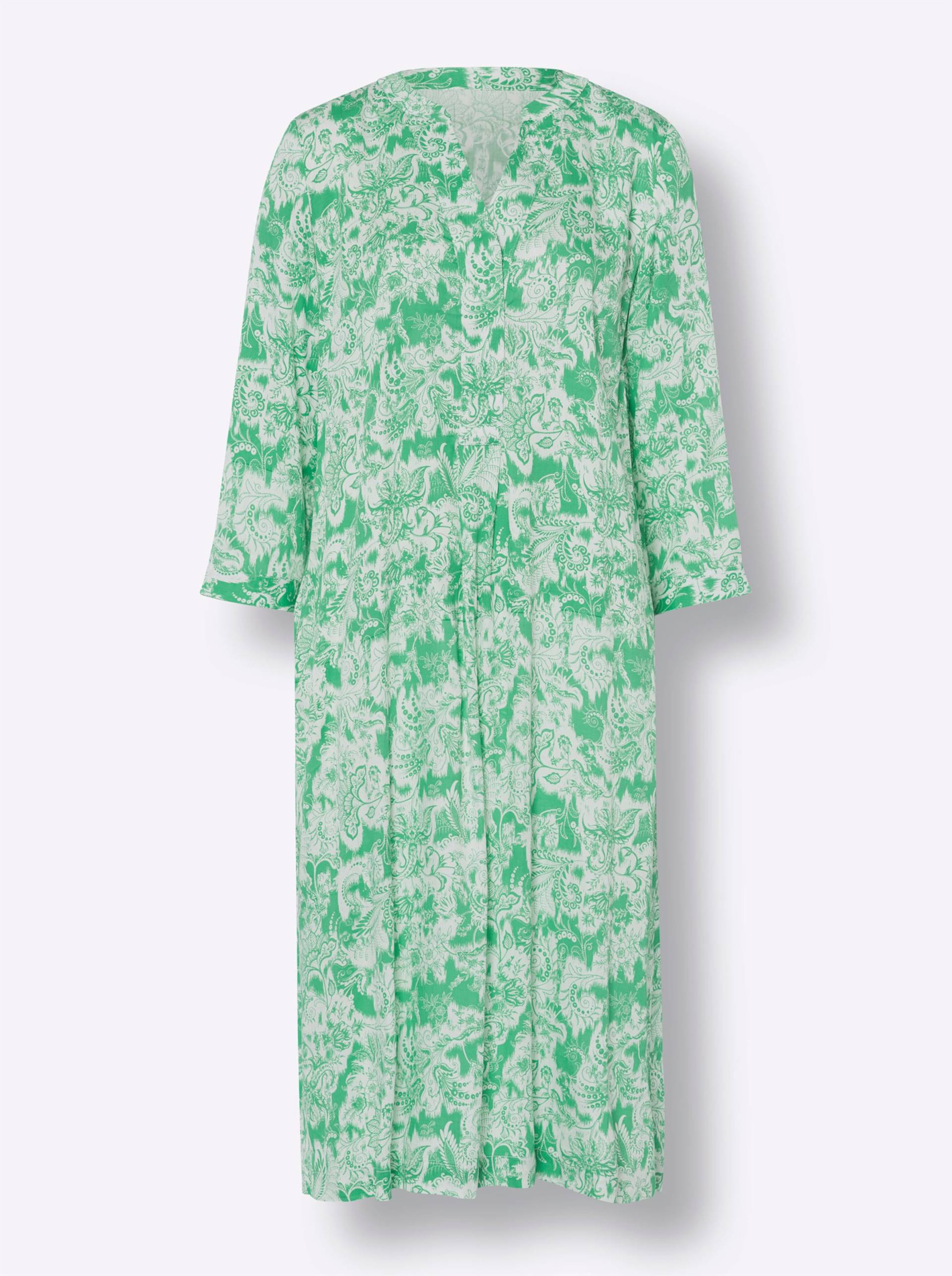 Druck-Kleid in grasgrün-ecru-bedruckt von heine
